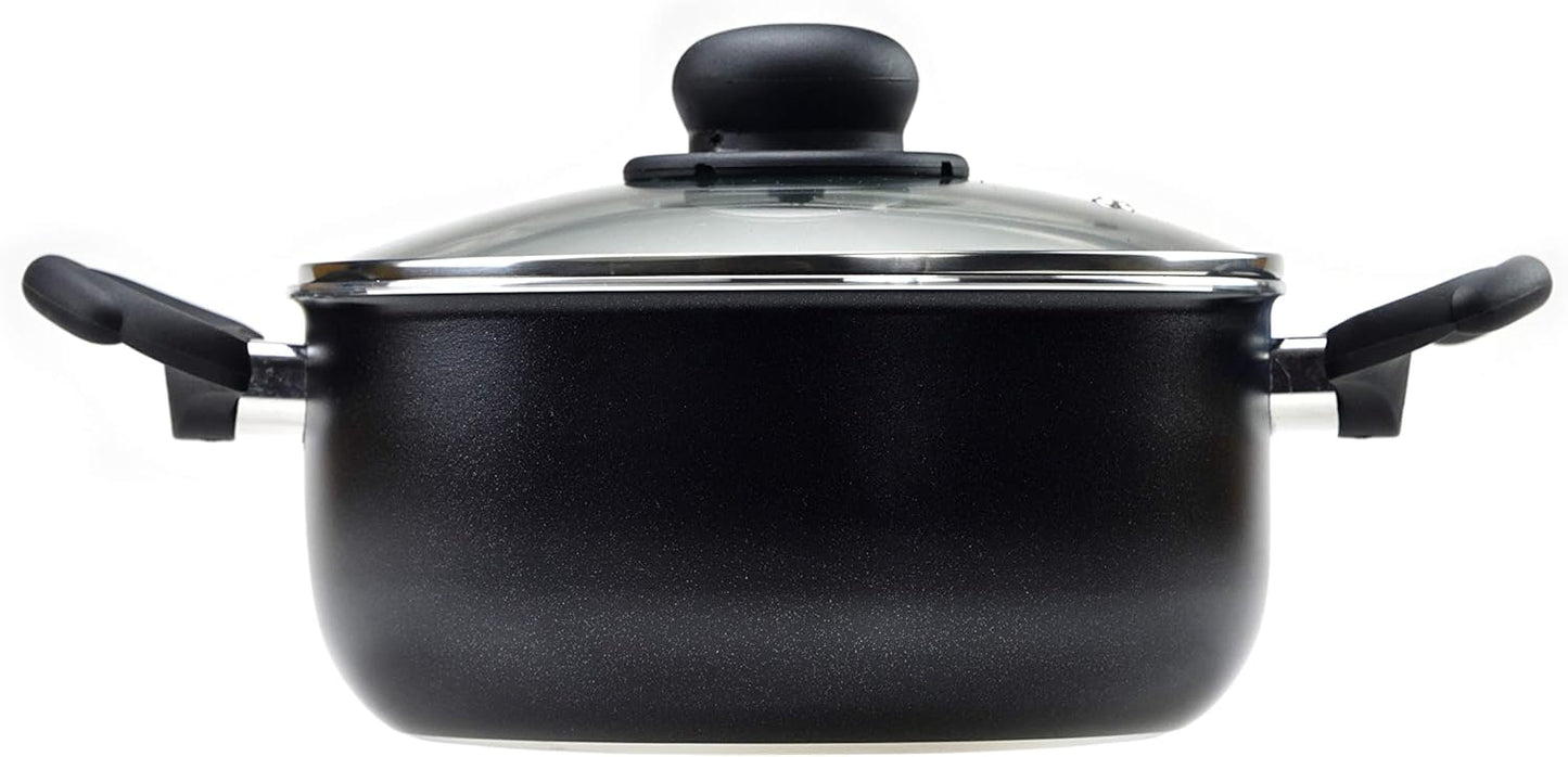 RAVELLI Italia Linea 30 Non Stick Dutch Oven with Glass Lid (5 Quart)