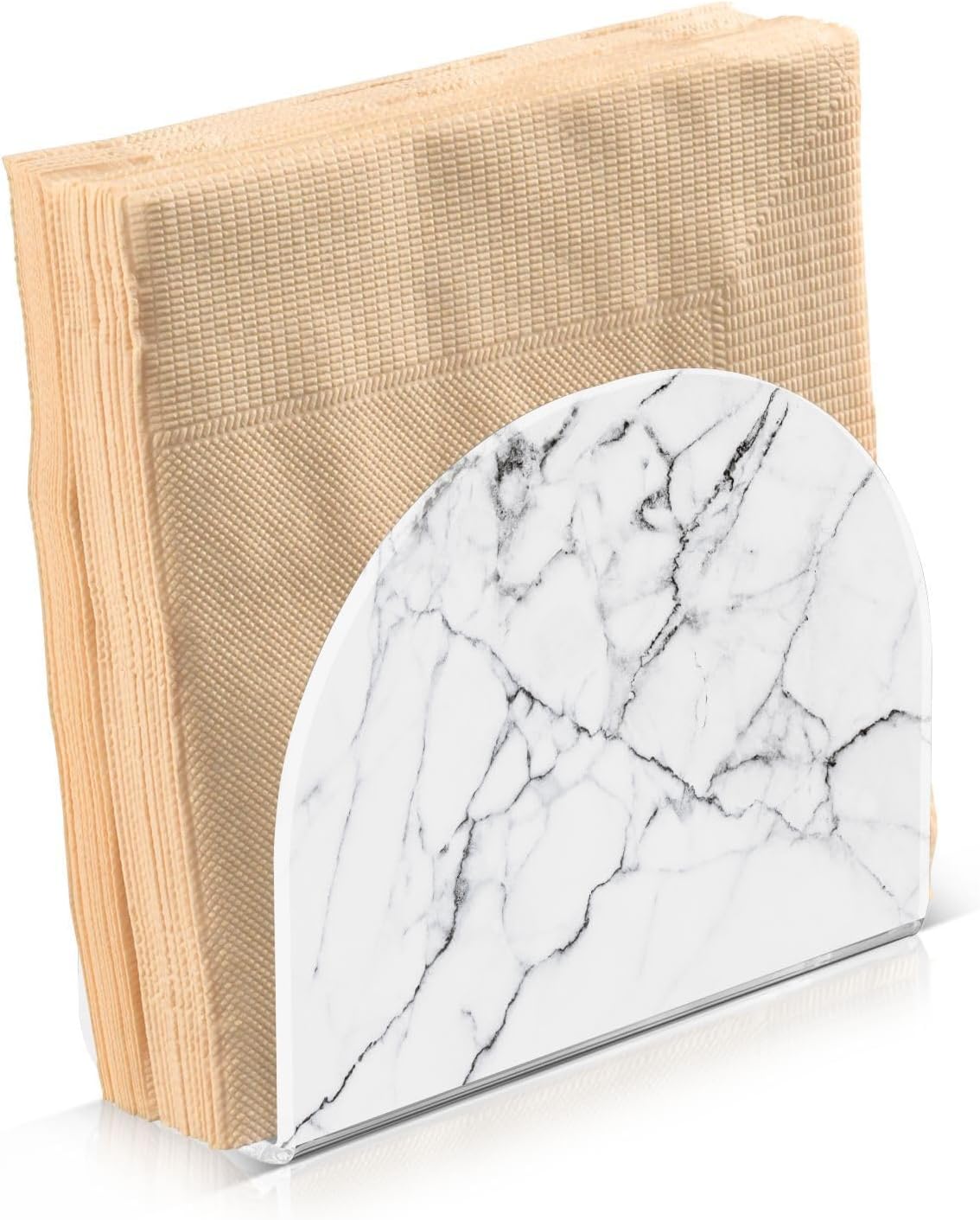 White and Black Marble Napkin Holder for Table Paper Napkins Holder Acrylic Tissue Dispenser Kitchen Dining Room Bathroom Party Car Decor