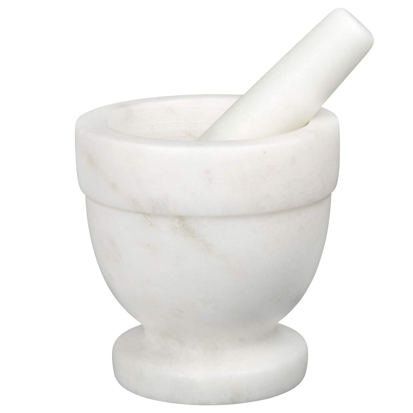 Creative Home Handcrafted Mortar and Pestle Solid Marble Grinder for Spices and Herbs Artisan Carved from Yushan Marble Elegant and Durable for Everyday Cooking, 4 Diam. x 4 H Inch