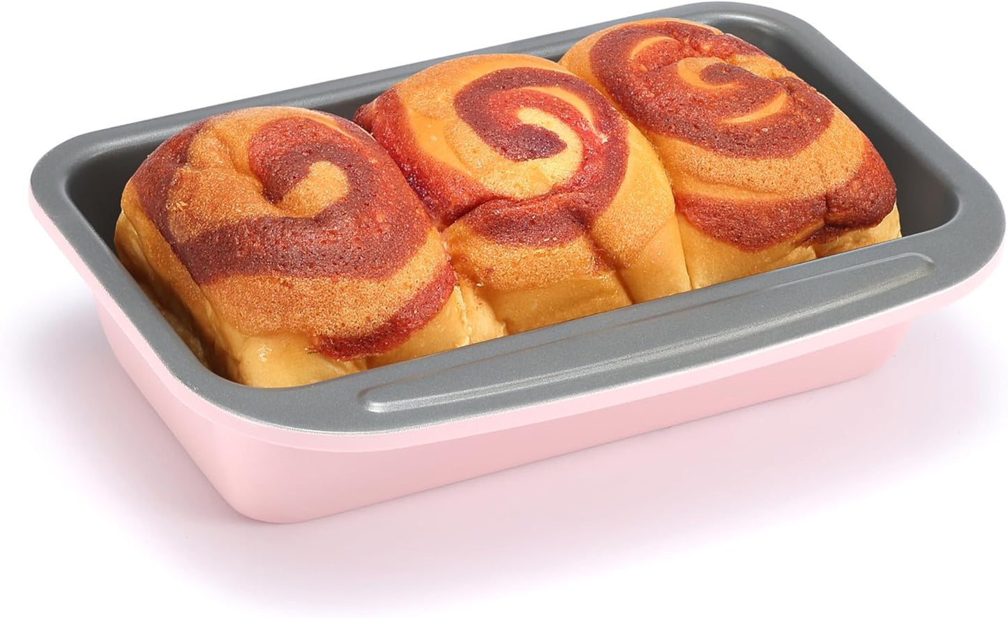 Monfish Loaf Pans for Home Baking Bread, 2lb loaf bread pan Carbon Steel loaf cake Tin 11x5 inch Pink 9x5 1lb bread Pan Mold gray Non Stick coating (pink)