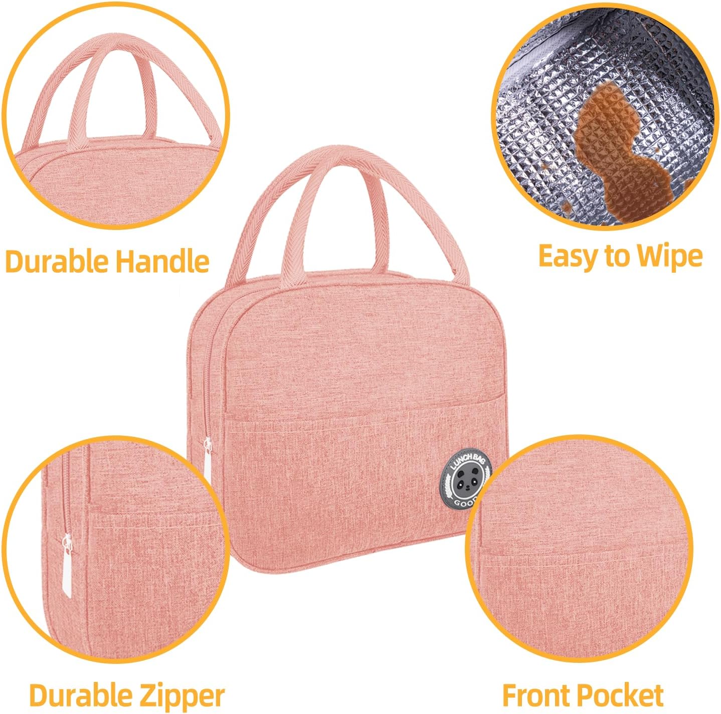 Bento Box with Lunch Bag Microwavable All-in-One Meal Prep Compartment Lunch Containers with Utensils Leak Resistant Lunch Box with Sauce Container 60oz Pink