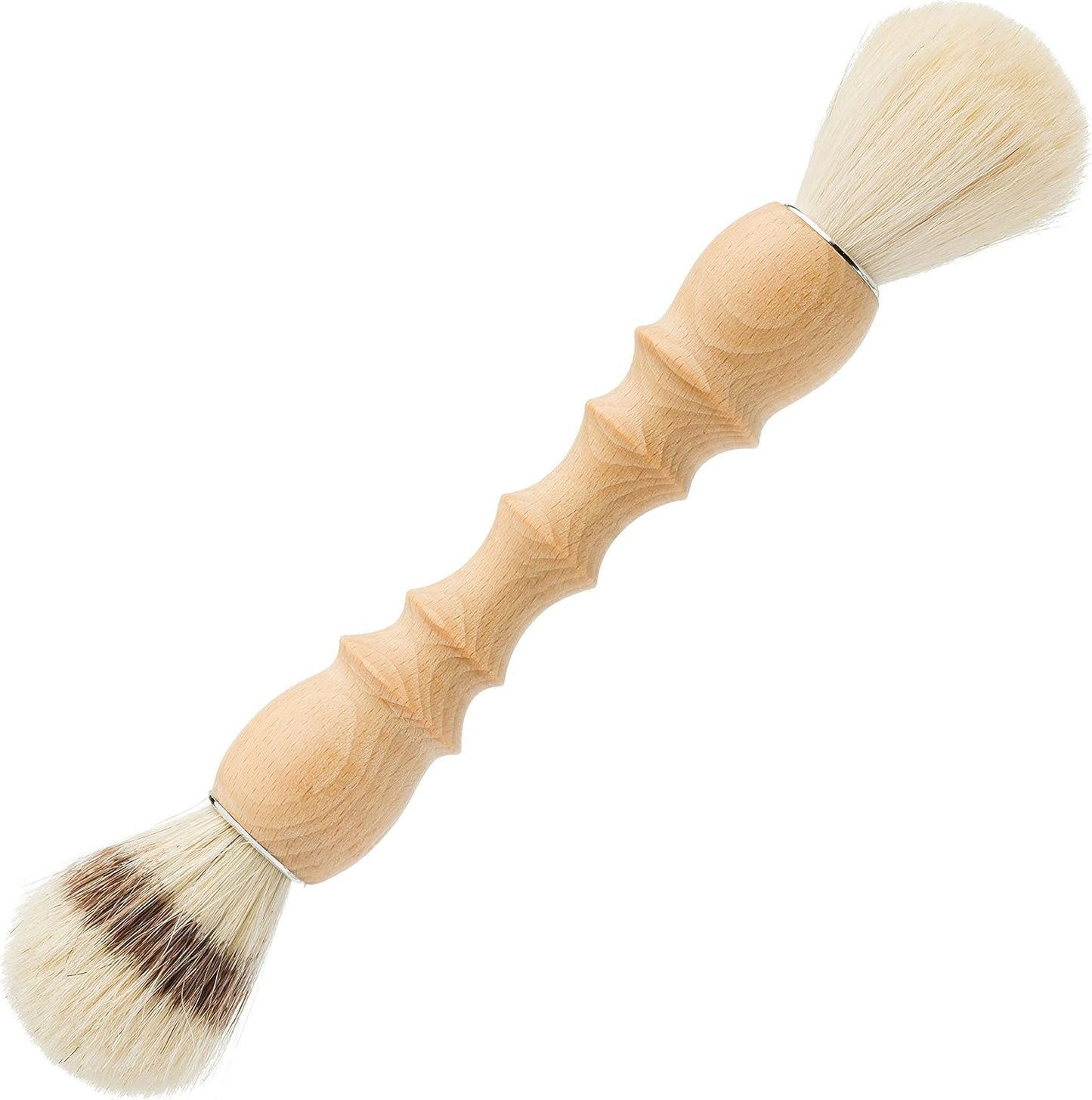 Redecker Double Dust Brush with Oiled Beechwood Handle, Goat Hair and Pig Bristle Brush Heads, Made in Germany