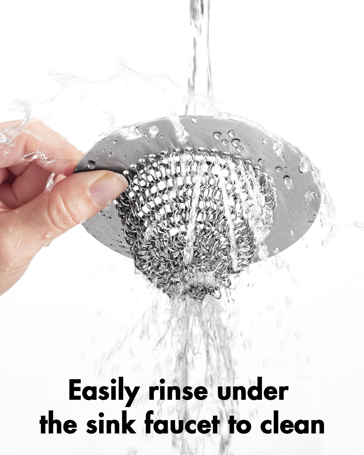 4 PCS Kitchen Sink Drain Strainer, Flippable Mesh Sink Strainer, 304 Stainless Steel Sink Screen, Easy Clean Large Basket Strainer, Anti-Clog Garbage Disposal Cover Fit for Standard Sink Drain