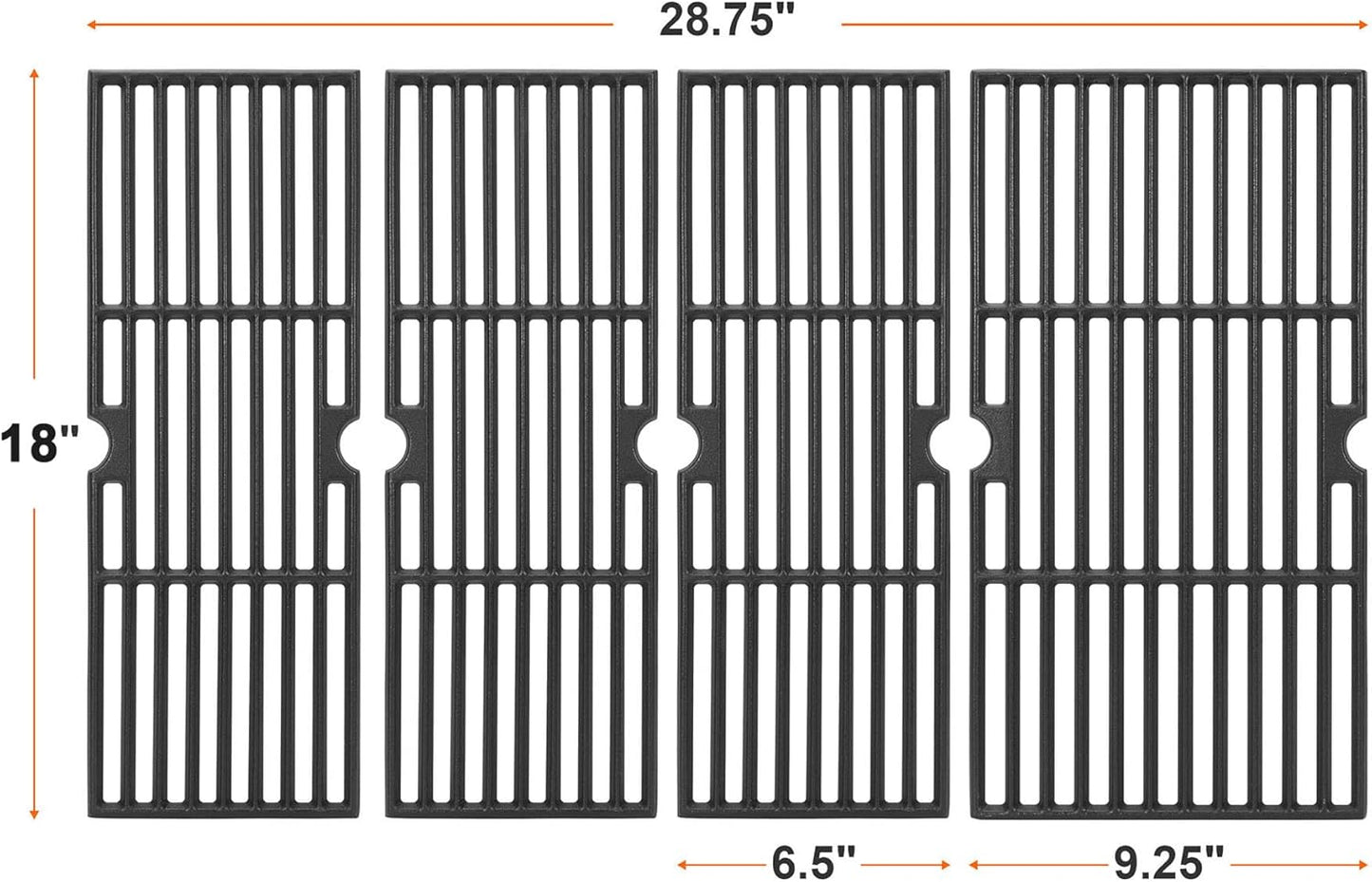 Cast Iron Grill Grates for Charbroil Performance 5 Burner Grills 463275517 463243518 463243519 463275717, Cooking Grids for Charbroil Performance 6 Burner 463274419 Grill, G470-0002-W1 G470-0003-W1