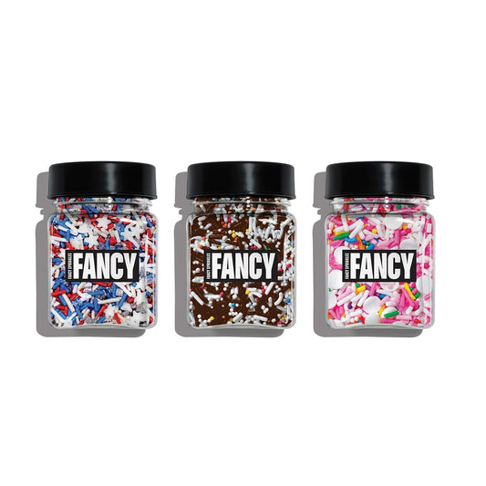 Fancy Sprinkles Party Time Sprinkle Set featuring Classic Twist, Animal Crackers and Superheroes, Assemble! (0.25c)