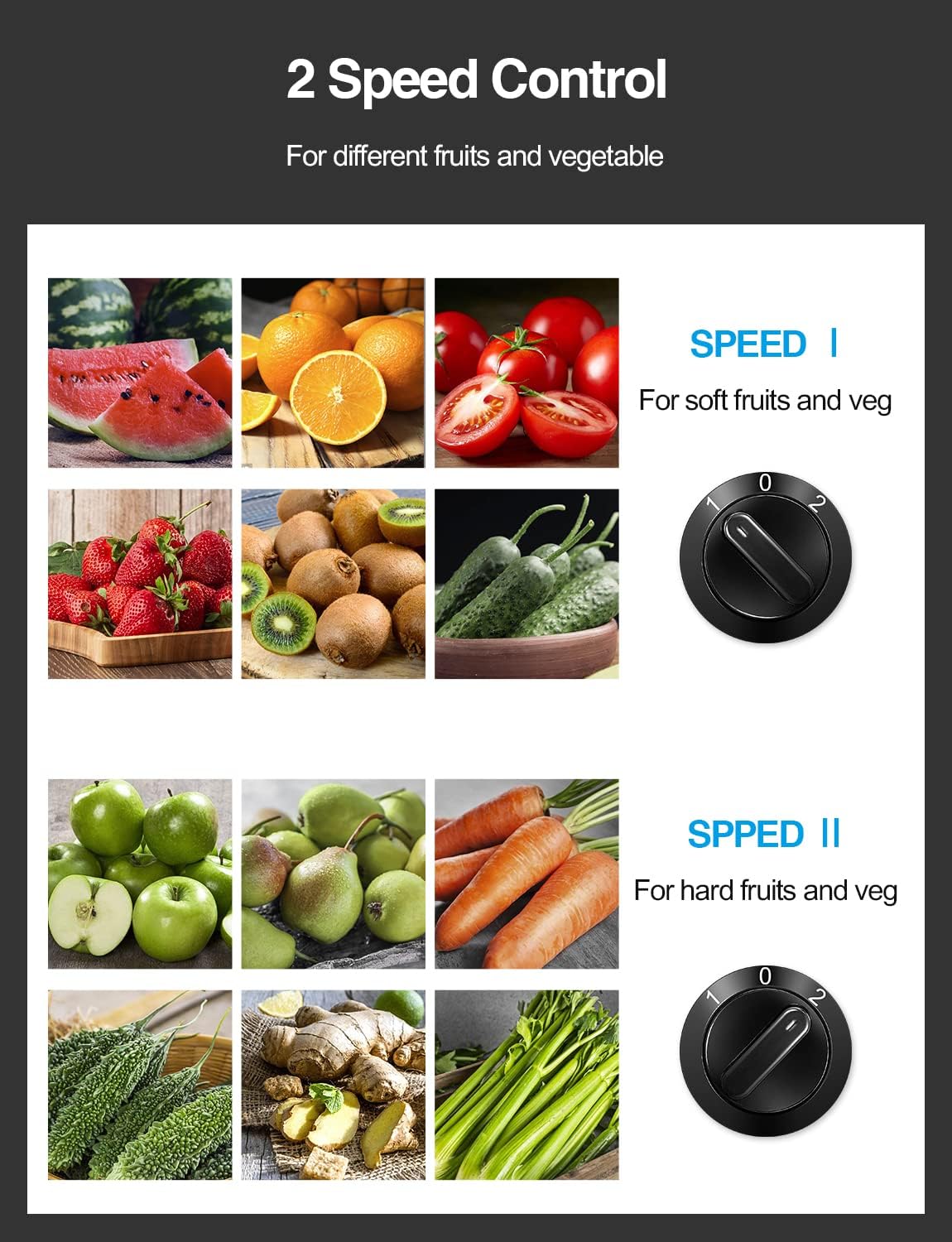 QCen Juicer Machine, 500W Centrifugal Juicer Extractor with Wide Mouth 3” Feed Chute for Fruit Vegetable, Easy to Clean, Stainless Steel, BPA-free (Gold)