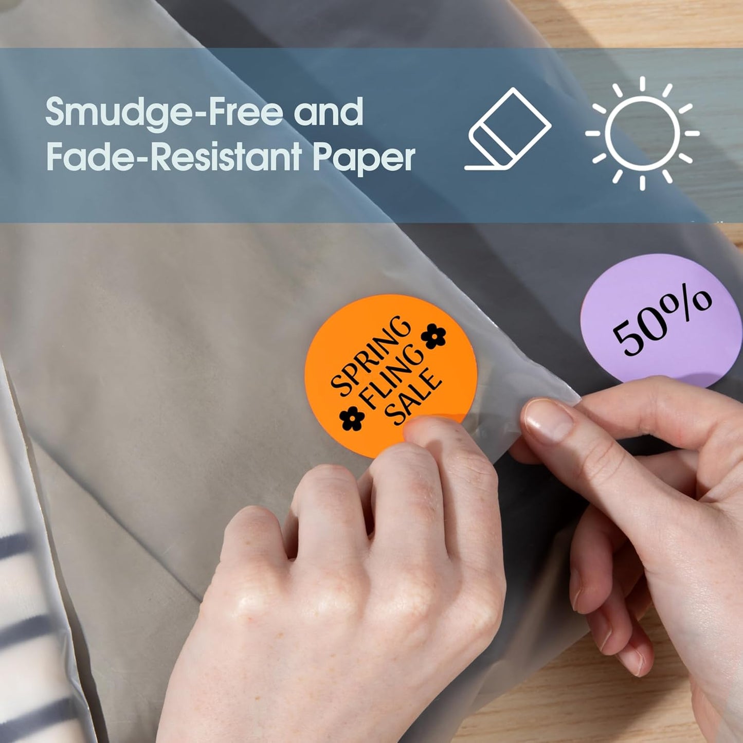 Spartan Industrial 2" Direct Thermal Pink Labels | Perforated Custom Circle Logo Stickers - Works with Rollo, Zebra, MUNBYN Desktop Printers - 2 Rolls, 750/Roll