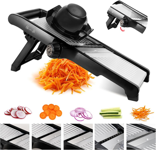 ZHANG XIAO QUAN SINCE 1628 Mandoline Food Slicer for kitchen, Adjustable Stainless Steel Mandoline Vegetable slicer Julienne, Onion Potato Chip French Fry vegetable slicer