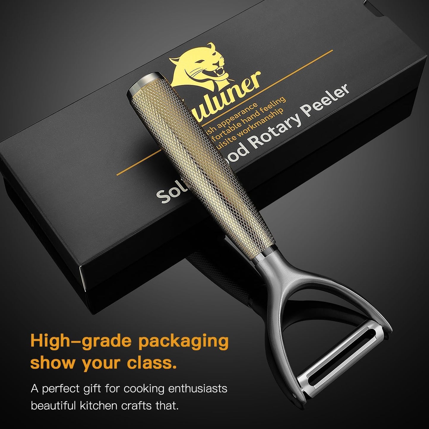 KULUNER Luxury Y-Type Vegetable Peeler – 24K Gold Plated Handle, 304 Stainless Steel Ultra Sharp Blade, Ideal for Potatoes, Apples, and Other Fruits & Vegetables