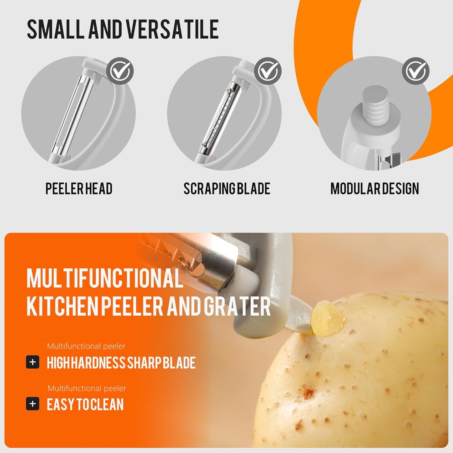 Li&Zhao Vegetable Peelers - Potato Peelers Fruit Peeler Veggie Peeler Carrot Peeler Apple Peeler Garlic Peeler kitchen tools Corn Peeler(2 Blades)