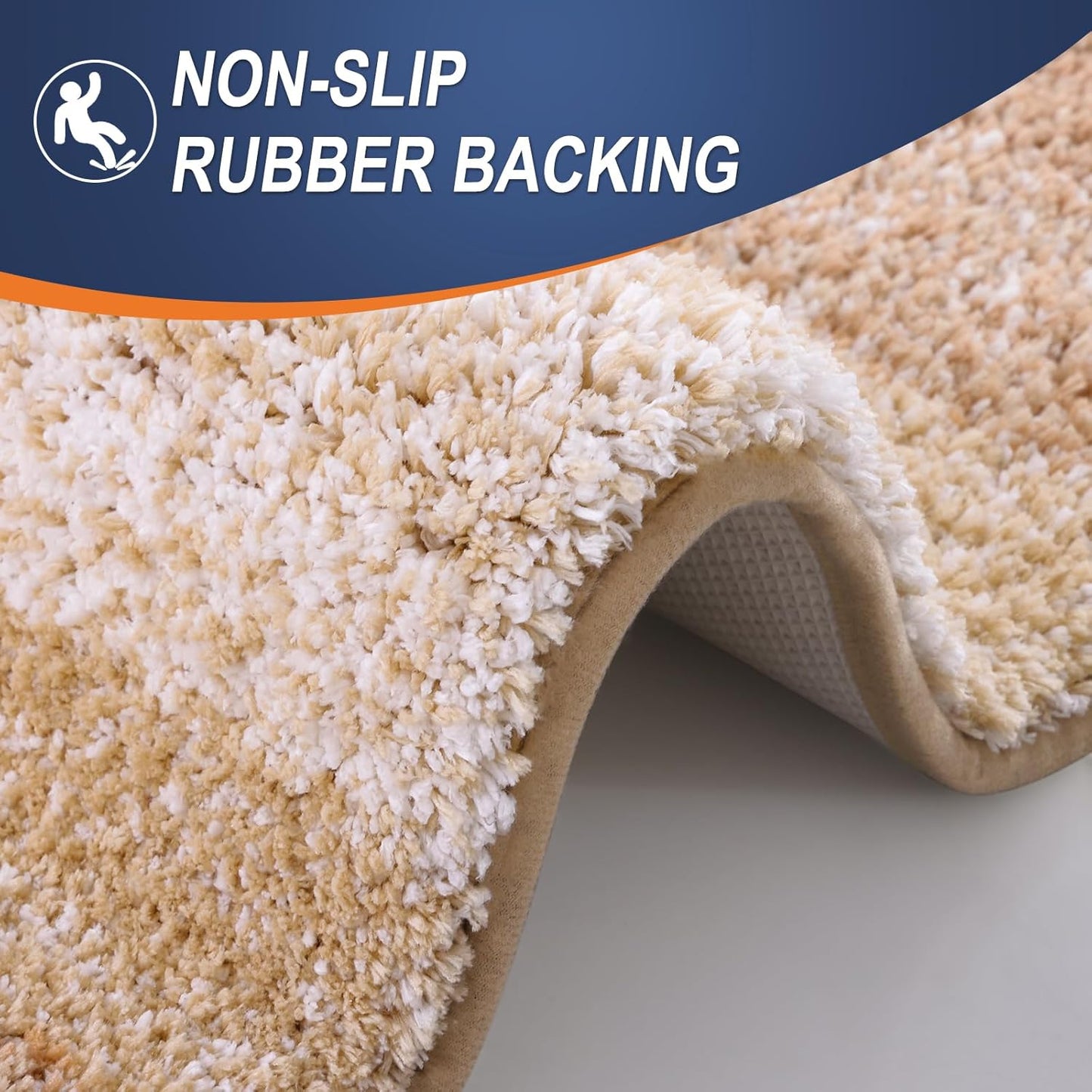 OLANLY Bathroom Runner Rugs 54x24, Extra Soft Absorbent Microfiber Bath Rugs, Rubber Backing, Quick Dry, Machine Washable Bath Mats for Bathroom Floor, Tub and Shower, Home Decor Accessories, Beige