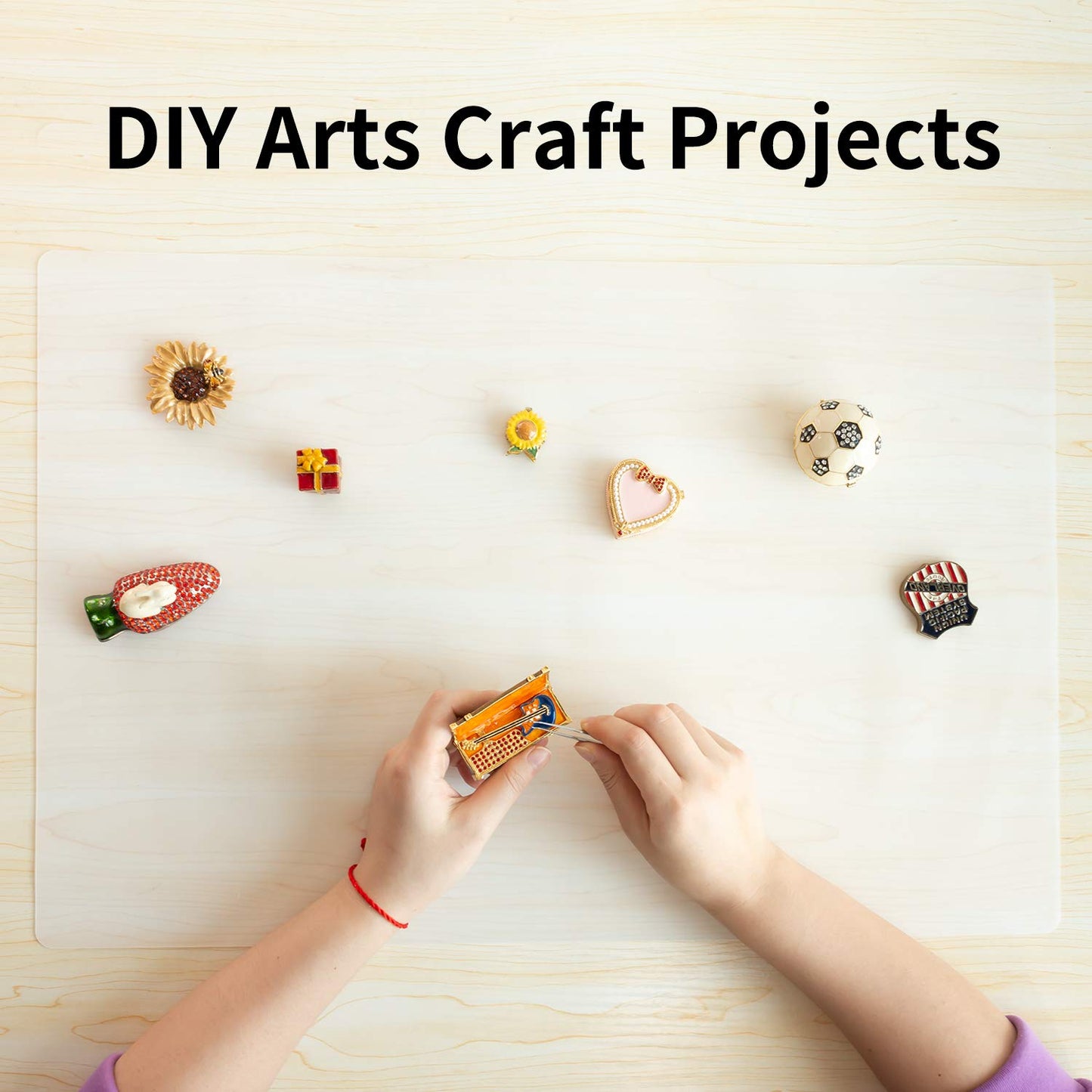 2 Pack Oversize Silicone Table Mats, Silicone Placemat Set of 2 for Baking Craft Pastry Non-Stick, Heat Resistant Waterproof Nonskid Countertop Protector Mat (Translucent, 23.6''x15.75'')