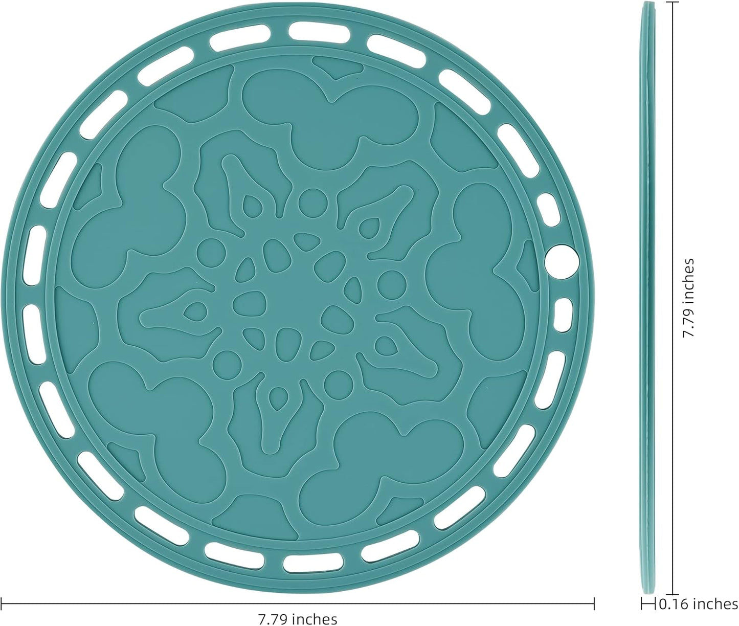 Smithcraft Silicone Trivet Big Round Pot Holder and Trivet for Hot Dishes and Pots, Hot Mat for Countertops, Tables, Spoon Rest - Set of 3 (Merlot Red)