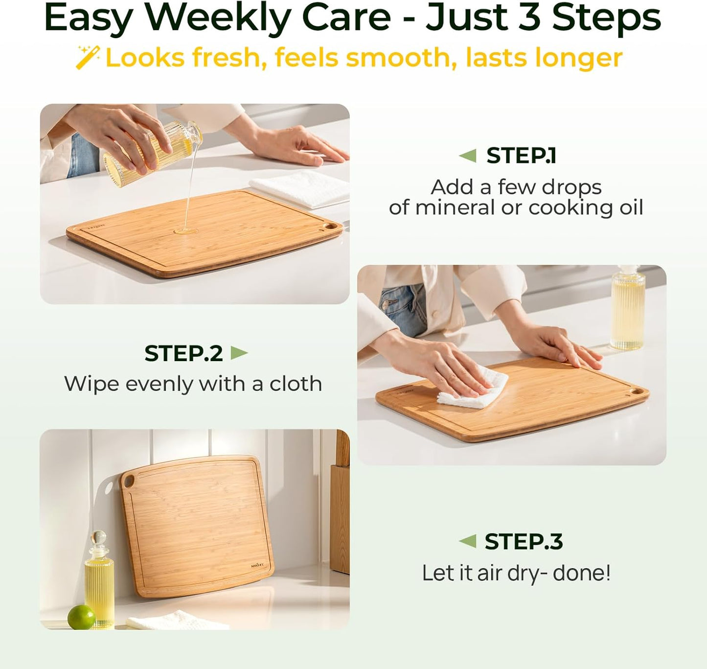 Dishwasher Safe Carbonized Bamboo Wood Cutting Boards for Kitchen with Juice Groove, Wooden Charcuterie & Chopping for Fruit, Vegetables & Cheese, Durable, Lightweight, Water-Resistant