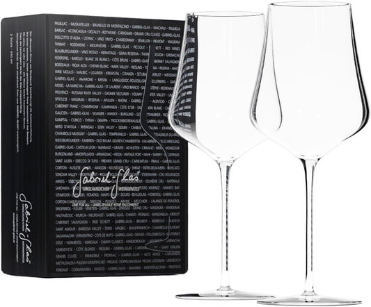 Gabriel-Glas StandArt Crystal Wine Glasses, Set of 2 with Gift Box - Premium, Universal Wine Glass for Red and White Wine - Dishwasher Safe, Lead-Free, 16 oz.
