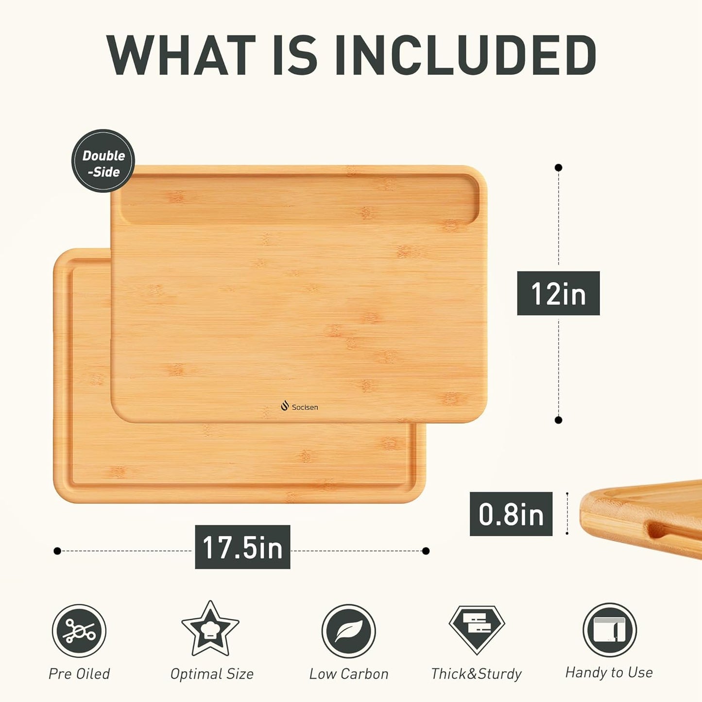 Extra Large Bamboo Cutting Board Set Over Sink Nice Solid Thick Wood Juice Groove Chopping Board Big Best Hardwood Counter Organic Vegetable Kitchen Gadgets Apartment Essentials for Meat Fruit Cheese