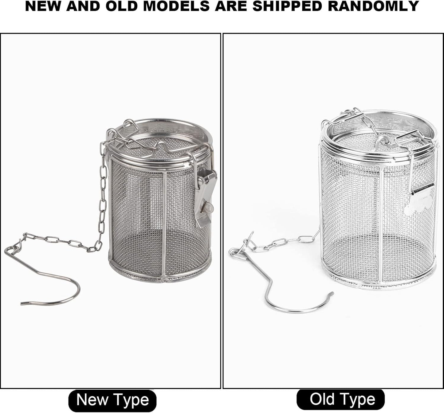 AUNMAS Stainless Steel Seasoning Strainer, Tea Strainer Infuser with Chain, Soup Seasonings Seperation Basket Filter Tea Steeper for Brew Tea