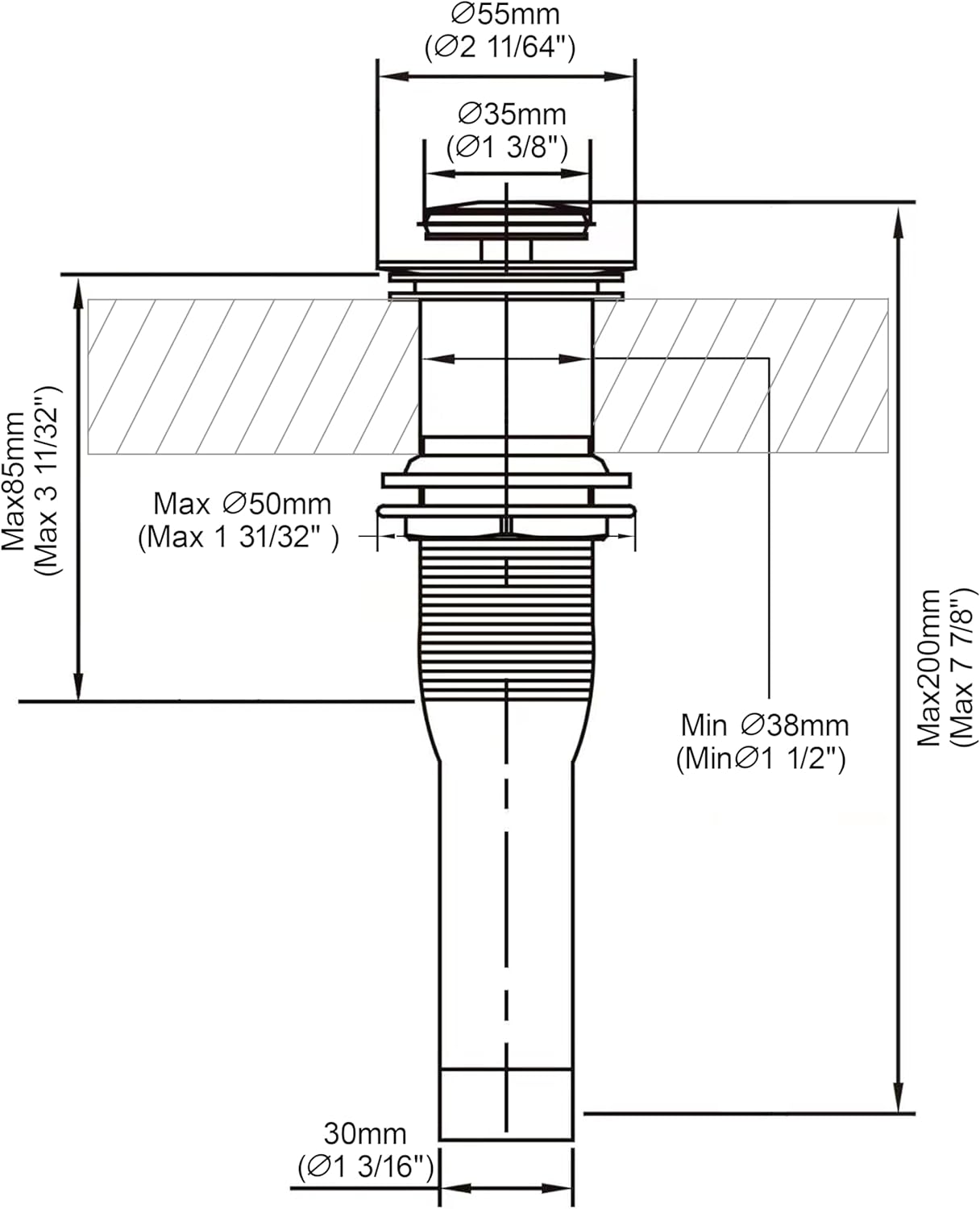 Pop up Sink Drain Stopper for Bathroom Vessel Vanity Sink Art Basin Chrome, Small Cap Without Overflow, Metal Pop-up Drain Strainer with Detachable Basket Stopper