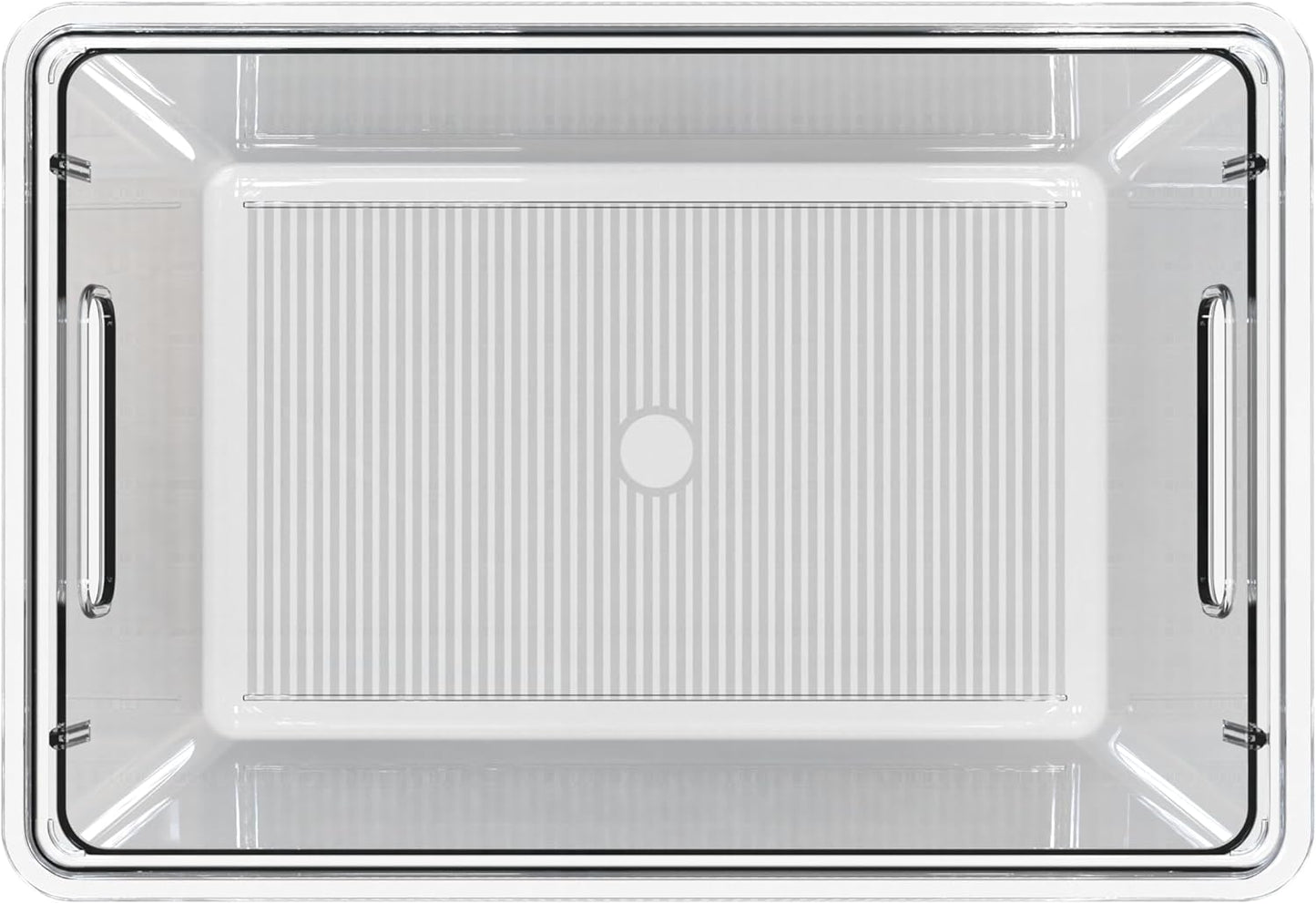 YAN & HIN 4 pcs/set Large Clear Storage Bins with Lids - Stackable, Transparent Pantry Storage with Handles - Nest Nicely for Clutter Organizer (11 "L x 7.5" W x 6.1 "H)