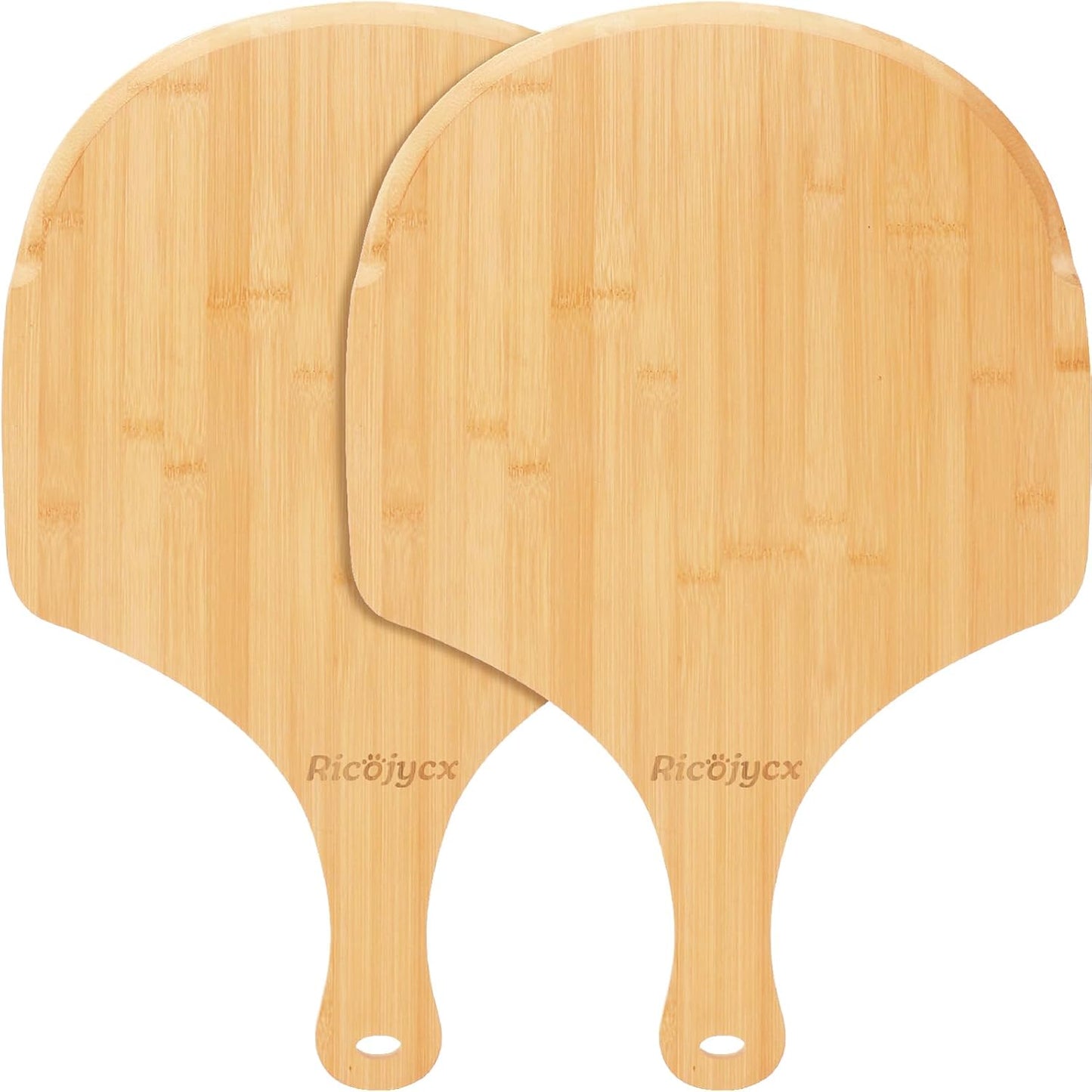2 Pack Natural Bamboo Pizza Peel 16 inch, Wood Pizza Paddle, Cutting Board with Handle for Pizza, Bread, Cheese, Vegetable, Fruits
