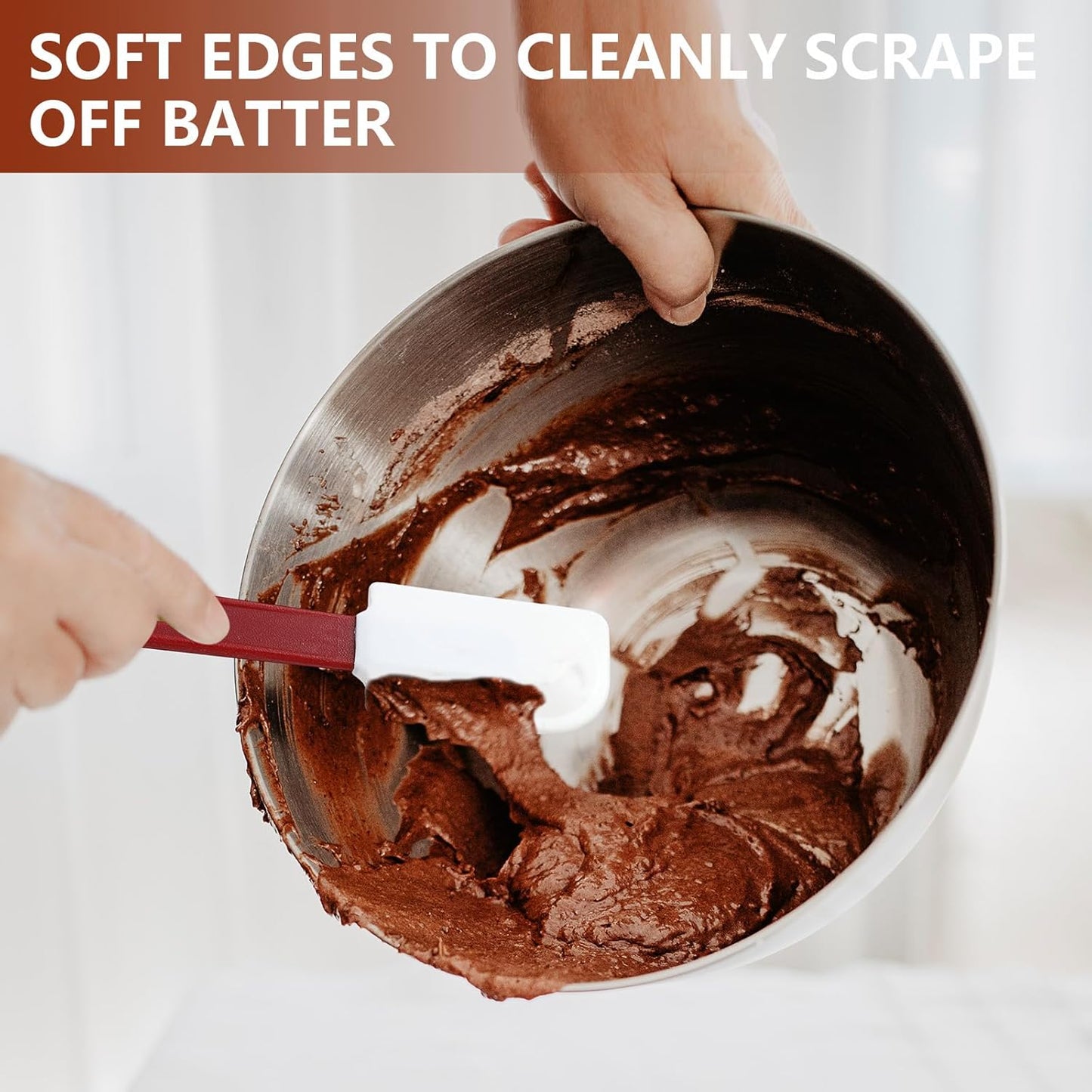 Norme 4 Pcs High Temp Silicone Spatulas Heat Resistant Rubber Spatula Commercial Silicone Scraper with Handle for Kitchen Cook Baking Mixing Utensil, Dishwasher Safe (10 Inch)