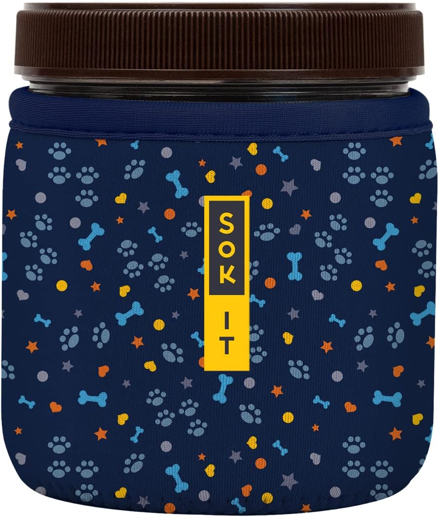 Sok It IceCreamSok Insulated Neoprene Cover (Paws and Bones, Straight Ice Cream Pints)