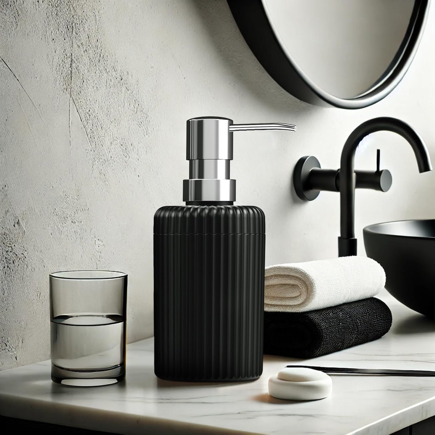 Soap Dispenser for Bathroom,2 Pack Kitchen Hand Soap Dispenser,12oz Modern Minimalist Style Plastic matte white Empty Lotion Dispenser with Refillable Pump,Liquid Bottle for Dish Soap,College Dorm Use