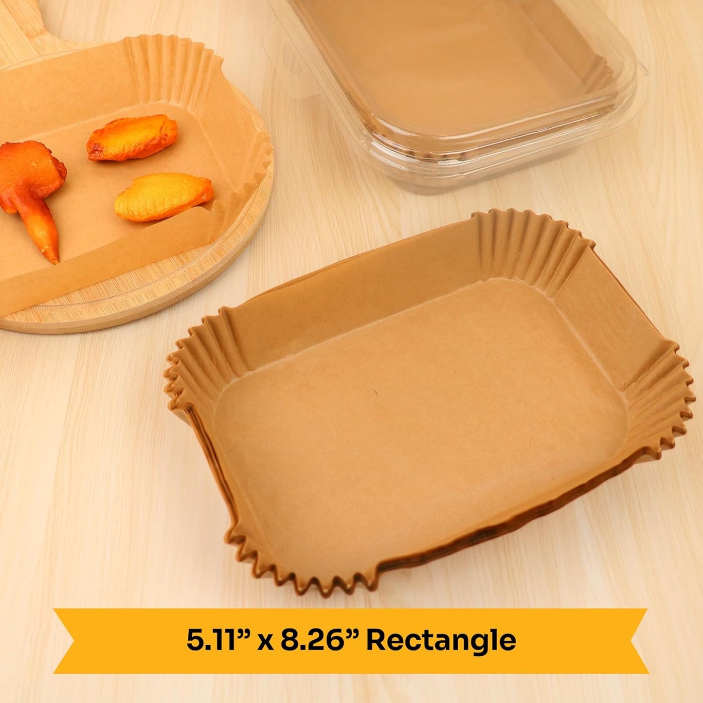 Mindful Design Air Fryer Paper Liners,125Pcs Parchment Paper, Air Fryer Disposable Liner for Microwave, Non-Stick Liners Rectangle Free of Bleach (8.5x5.5IN)