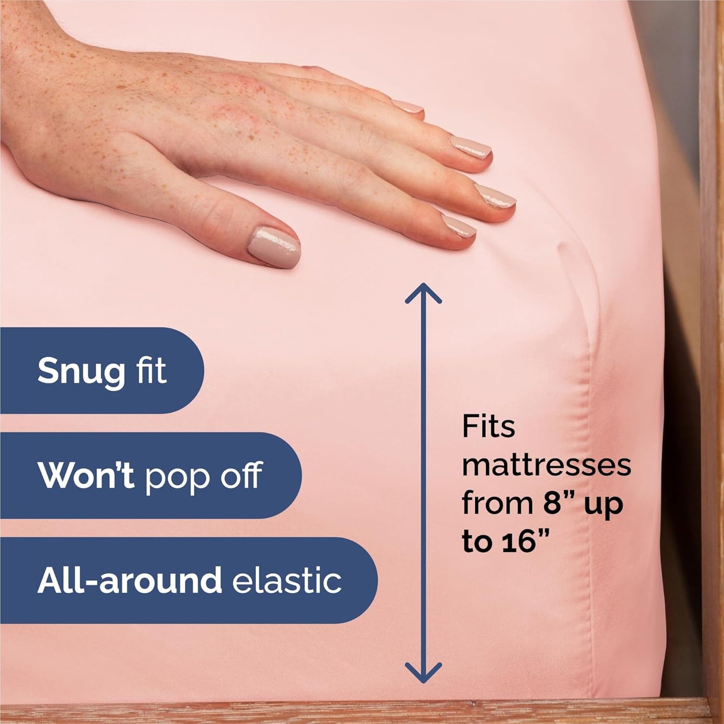 Split King Size 5 Piece Sheet Set - Comfy Breathable & Cooling Bed Sheets Set - Hotel Luxury Bedding for Women, Men, Kids, Teens, Boys & Girls - Deep Pockets, Soft, Wrinkle Free - Oeko-Tex - Baby Pink