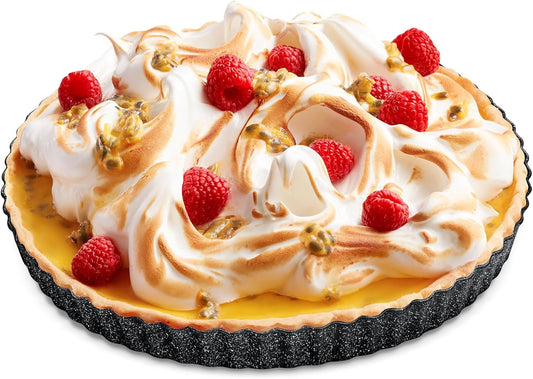 Tart Pan – Quick Release Removable Base, Non-Stick Fluted Edge, Durable Steel - Create Perfect Pies, Fruit Tarts, and Quiches with Ease