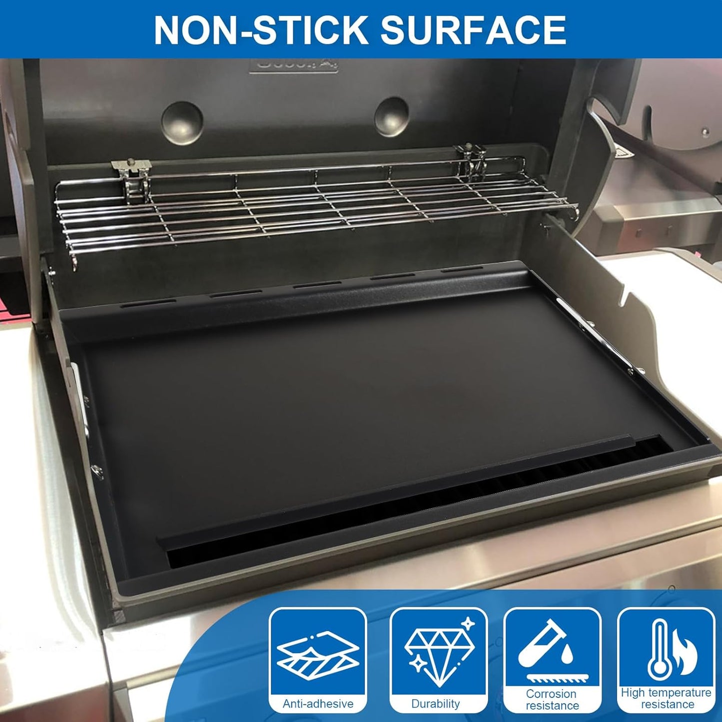 6788 Full Size Griddle for Weber GS4 Genesis II 300 Series Gas Grills Flat Top Grill Plate with Handles for Weber Genesis II E310 E330 S315 EX315 SX335 EX335