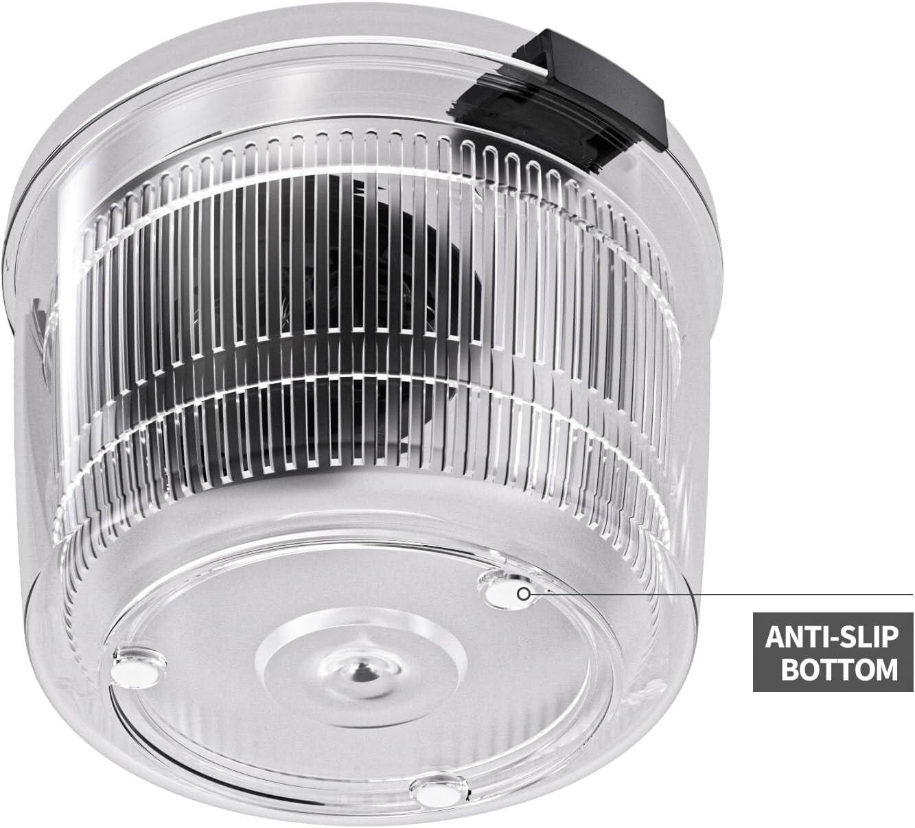 Cambom Salad Spinner Lettuce Spinner, Wash, Spin & Dry Salad Greens, Vegetable Washer Salad Dryer With Rotary Handle for Fruits & Vegetables, High Efficiency Vegetable Spinner Kitchen Gadget 3Qt Black