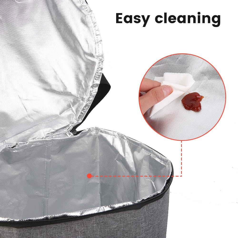 musbus Carry Bag for 8 Quart Instant Pot, CrockPot and Hamilton Beach Models, Double Layers Carrier with Adjustable Strap, with Crock-Pot and Hamilton, GRAY