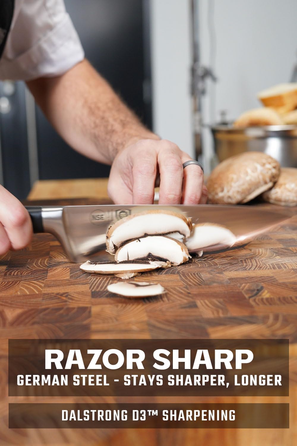 DALSTRONG Gladiator Series Elite-18pc Stainless Steel Knife Set with Block-High Carbon German Steel-Acacia Wood Block-Gift Knife Set w/Black Handles - NSF Certified