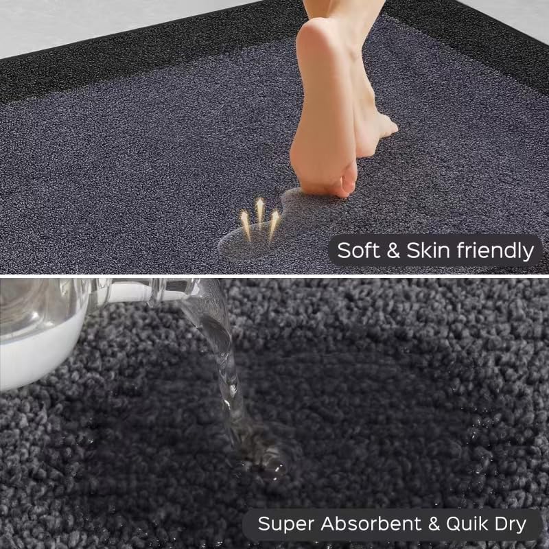 Machine Washable Runner Rug 32" x 96", Non Slip Kitchen Mat for Floor, Absorbent Entryway Rug for Kitchen, Bedroom, Living Room, Hallway, Door (Roll Packing)