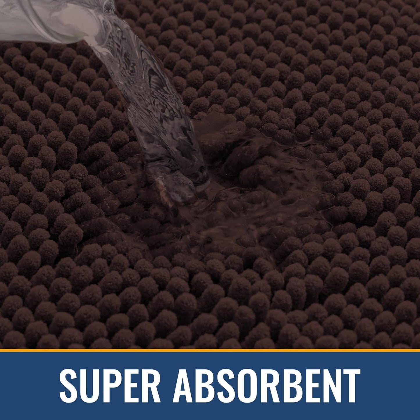 Arotive Bathroom Rugs 36x24, Extra Soft Absorbent Shaggy Chenille Bath Rugs, Machine Washable Rubber Backing Non-Slip Bath Mats for Bathroom Floor Tub and Shower, Home Decor Accessories, Brown