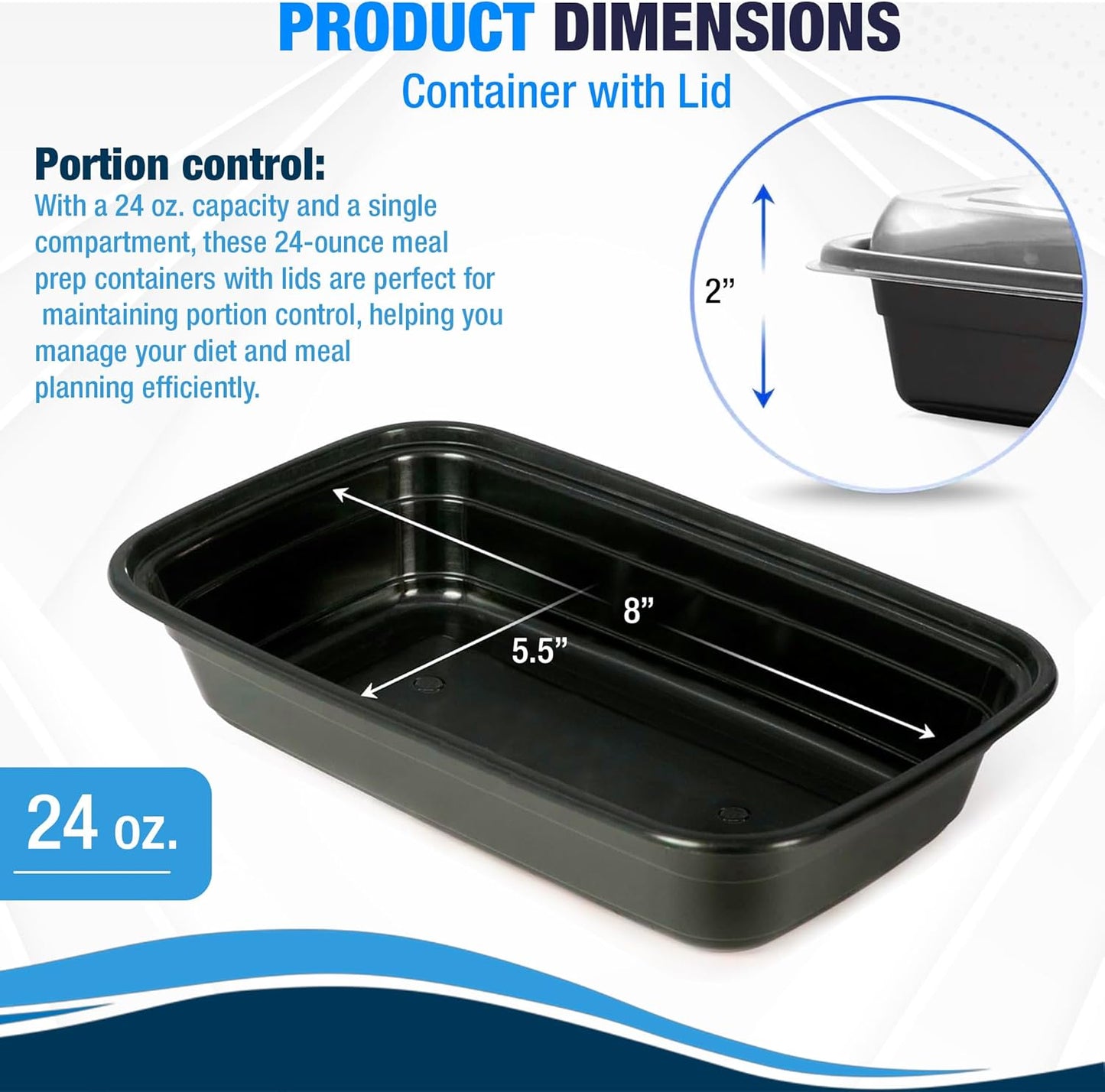 Ruthy's Outlet Meal Prep Containers W/Lids -Square Food Storage – BPA-Free| Stackable | Microwave | Freezer & Dishwasher Safe | Reusable Lunch Bento Box Portion Control & Planning (30 Pack, 12 oz)