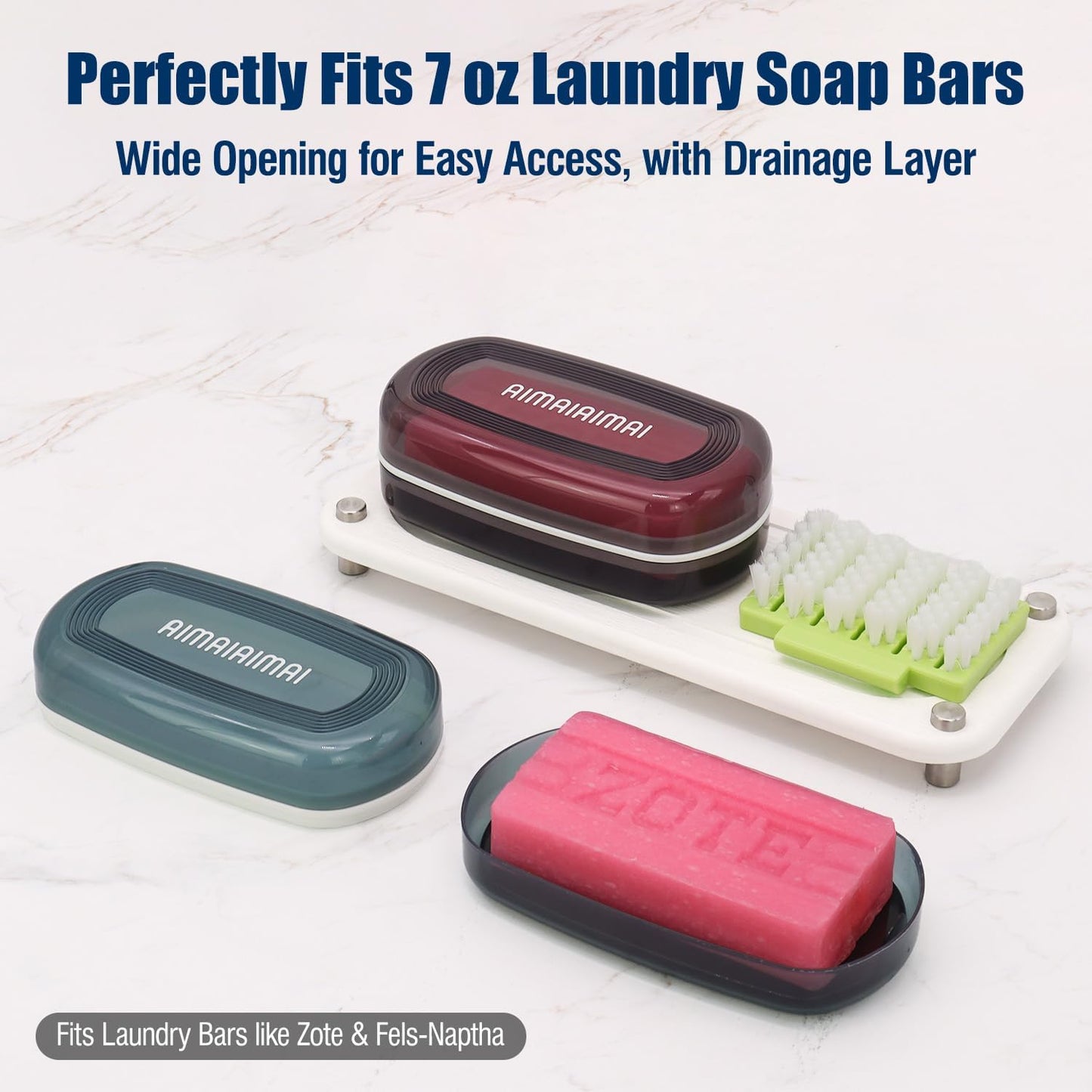 Shampoo Bar Holder Travel Case for Two Bars – Compatible with Kitsch Solid Shampoo & Conditioner Bars, Large Soap Container for Bathroom or Travel (1 Pack, Black Style A-Large)