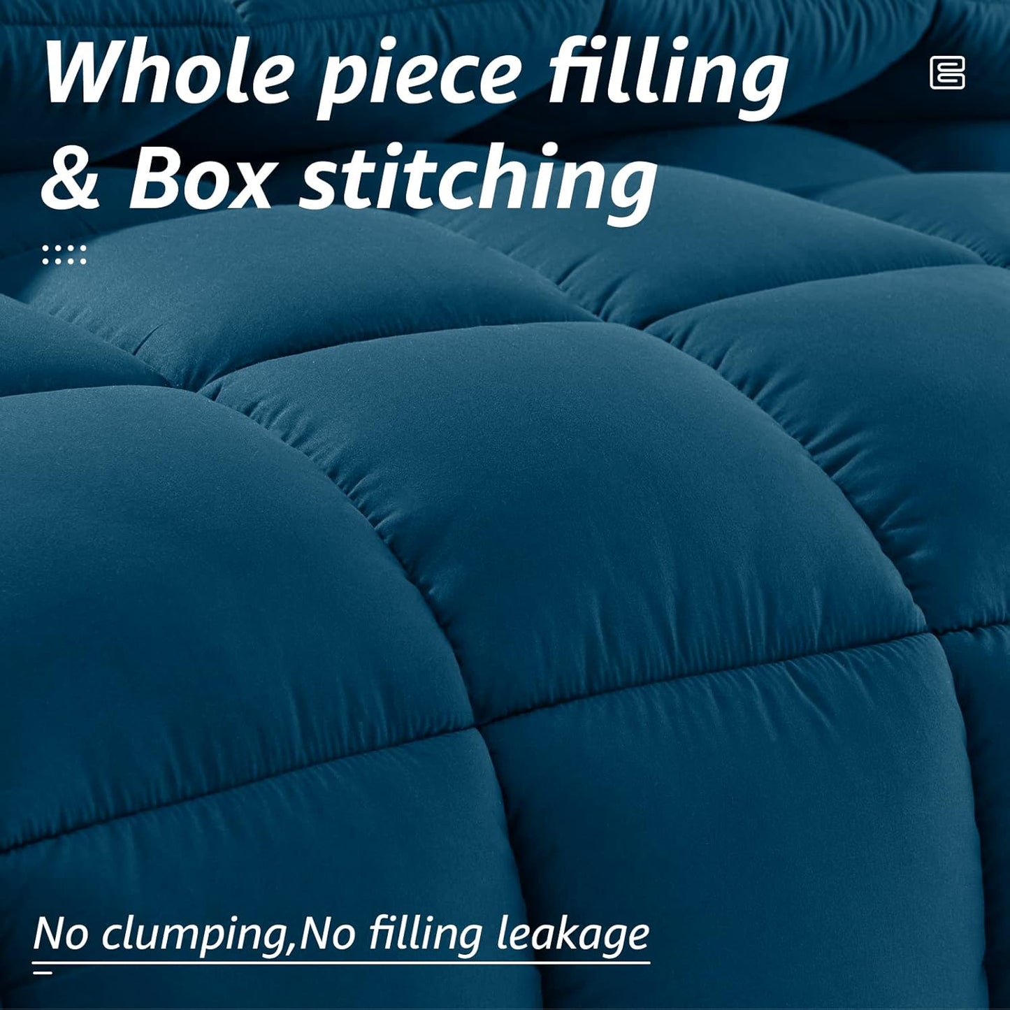 HYLEORY All Season Queen Size Bed Comforter - Cooling Down Alternative Quilted Duvet Insert with Corner Tabs - Winter Warm - Machine Washable - Teal