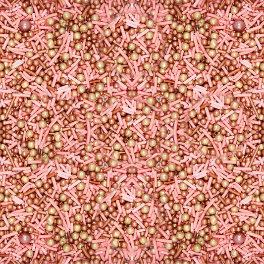 ConfectPink and Gold Edible Sprinkle Mix, Metallic Cake Decorations, Cupcake Toppers, Baking Toppings for Birthday, Wedding, Party Cakes | Vegan, Gluten-Free, Nut-Free, Soy-Free, Dairy-Free, Palm Oil-Free- 4.2 Oz