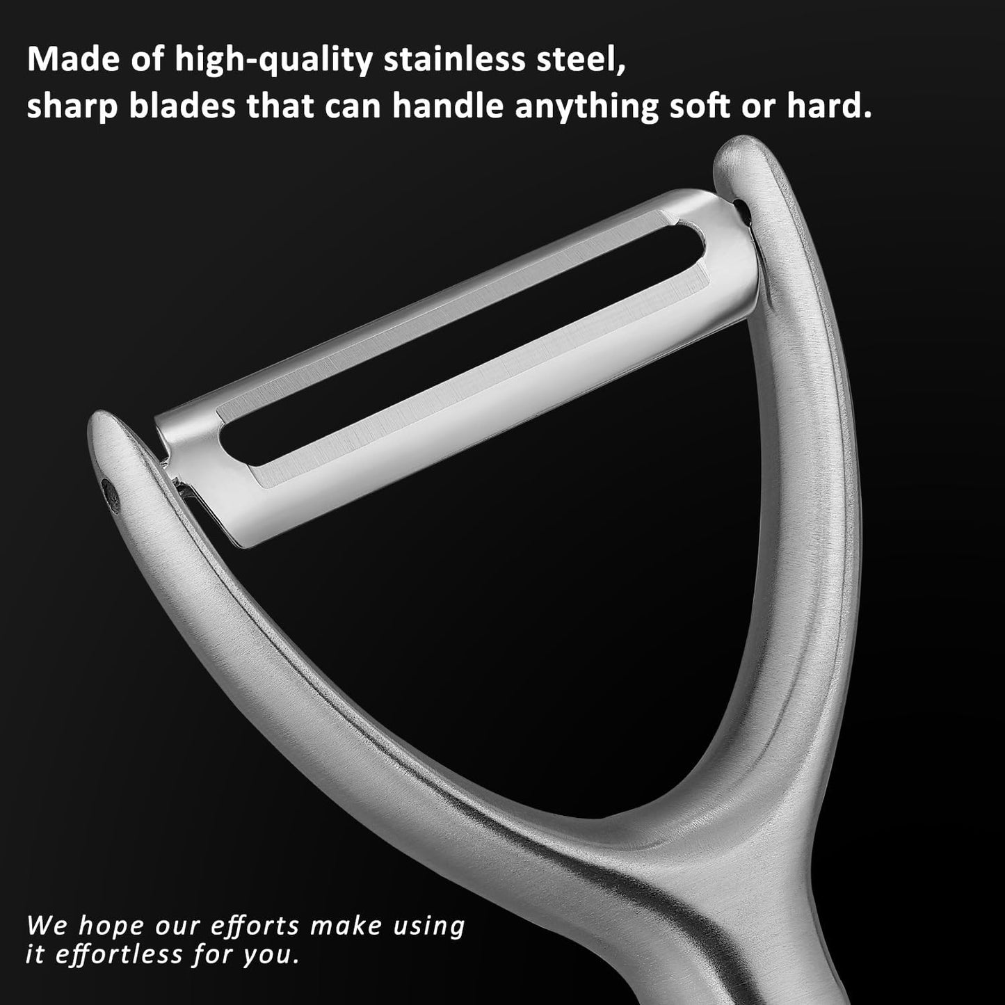 KULUNER Y-Type Vegetable Peeler, Silver Chrome Finish, 304 Stainless Steel Blade, Ultra Sharp Potato Peeler for Apples, Carrots, Heavy Duty Kitchen Peeler