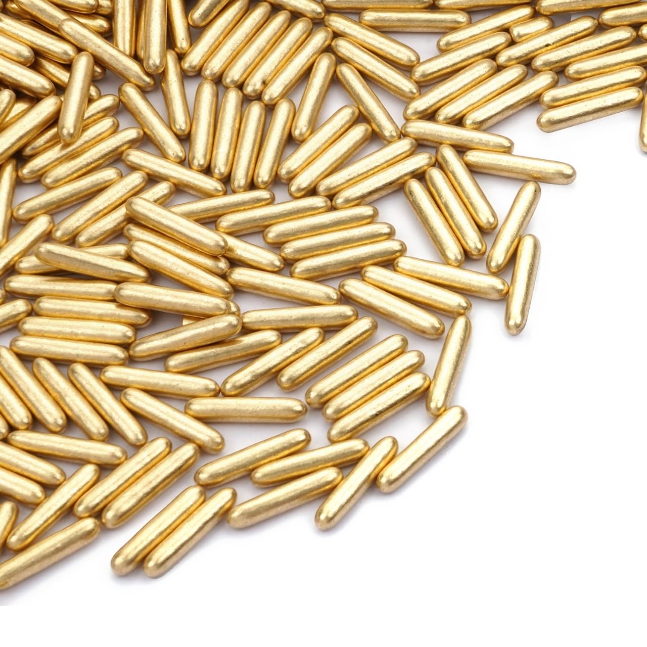 Dazzjoy Gold Rods Sprinkles, Edible Sugar Sprinkles, 120g/4.23oz, Cupcake Toppers, Cake Decorations, Ice Cream, Wedding Party Valentines Easter Supplies