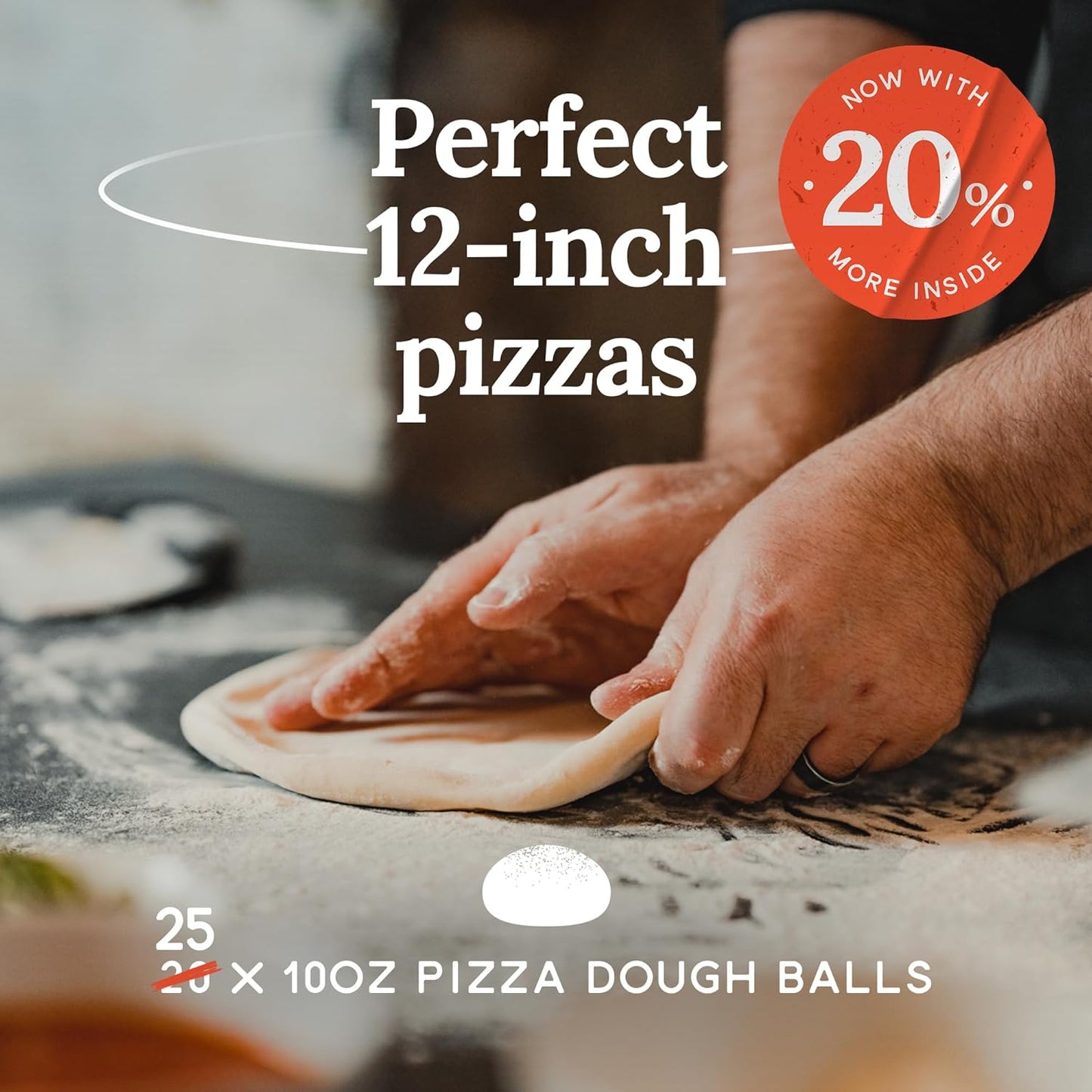 Poco Bero Pizza Dough – 25 x 10 oz Frozen Pizza Dough Balls – Perfect Pizza Oven Accessories for 12-inch Pizzas – Fresh NY Style Pizza – Works in Pizza Oven and Conventional Oven