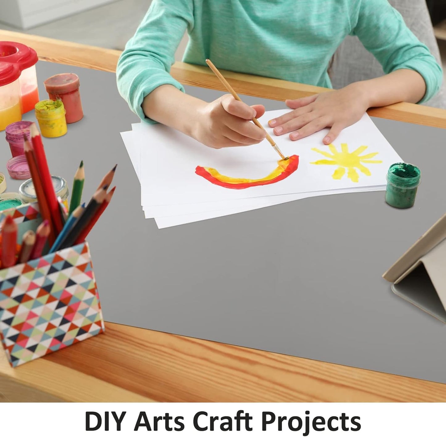 Silicone Mats for Kitchen Counter, Nonslip Silicone Mats for Crafts Countertop Protector Heat Resistant Mat (78.7” x 24” x 0.08”, Grey)