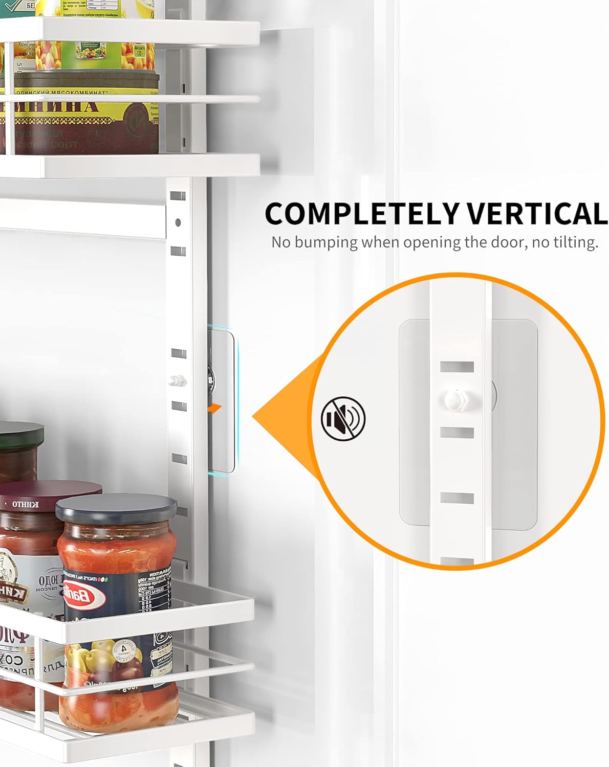 Moforoco White Narrow 9-Tier Over The Door Pantry Organizer, Pantry Organization and Storage, Metal Hanging Basket Wall Spice Rack Seasoning Shelves, 12.2"