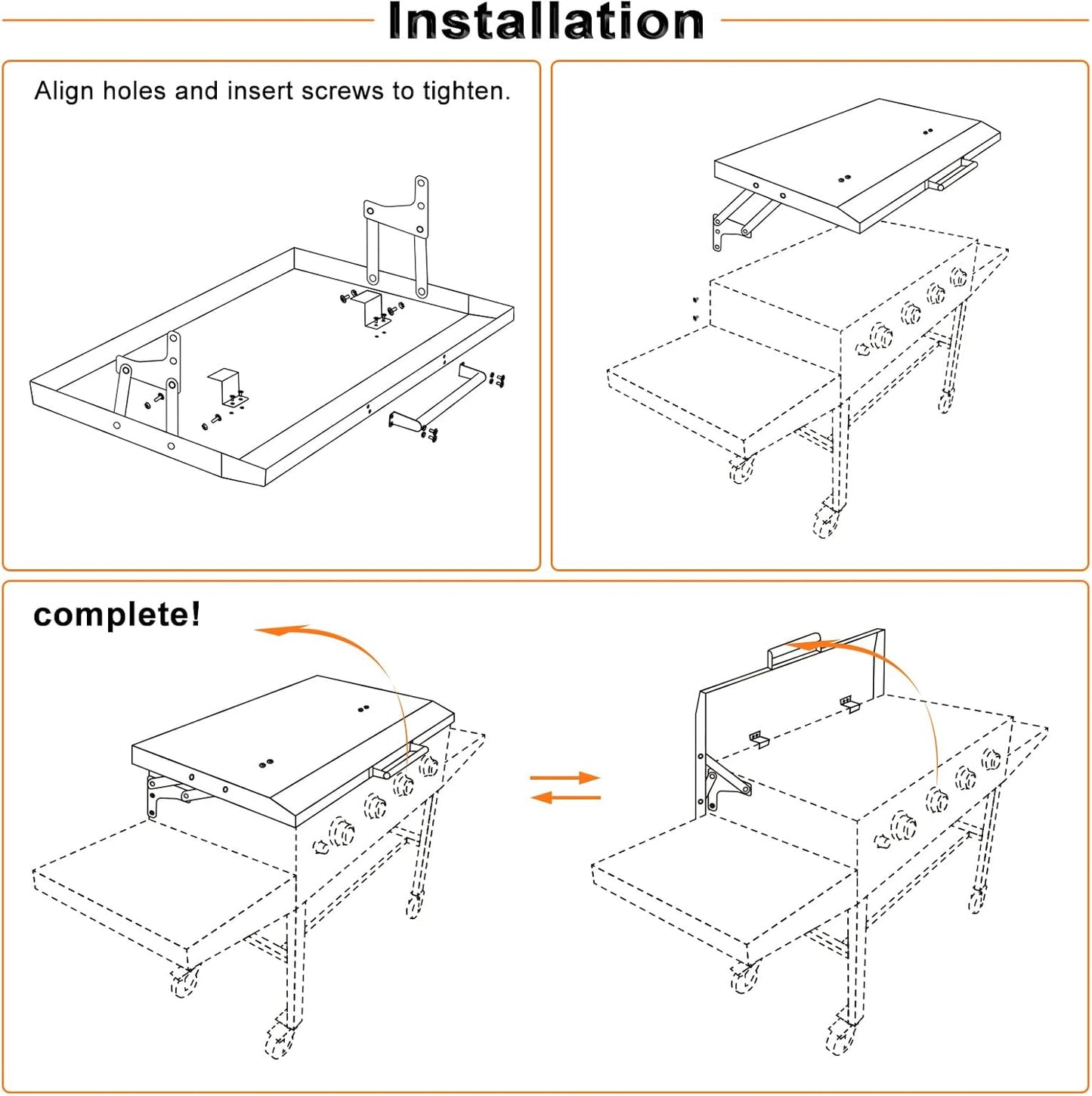 Griddle Cover 36 inch for Blackstone, Matte Texture Aluminum Grill lid for Blackstone, Powder-Coated, Suitable for 36 Griddle Grill Cover (Hinged Lid)