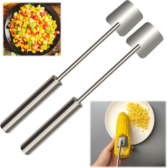 EGZ Corn Cob Peeler Peeler Easy Clean Corn Cob Stainless Steel Splitter Tool Suitable for Home Kitchen, Restaurant Chef, Picnic Lovers (2 Pcs)