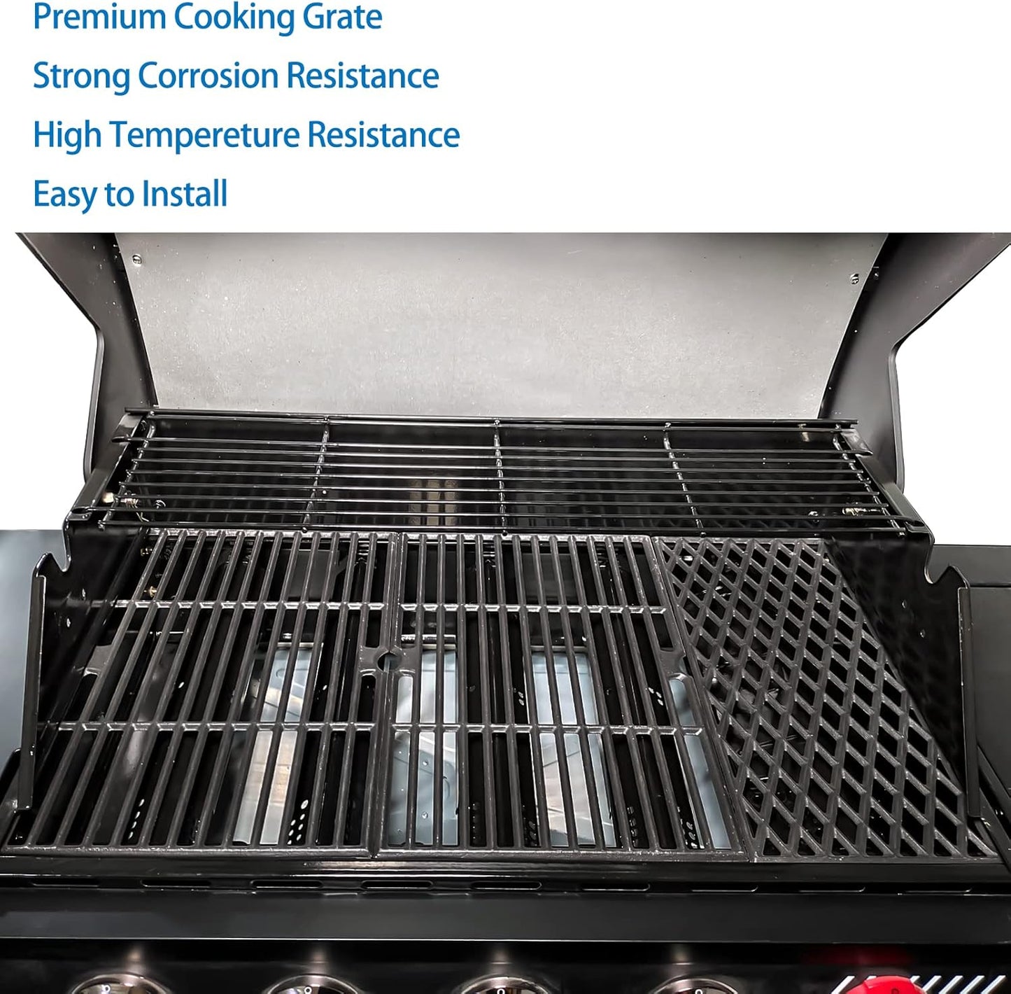 Uniflasy Grill Parts for Dyna-Glo DGH474CRP DGH450CRP,Grill Replacement Part Kit for Dyna-Glo 3/4/5 Burner Grill,Porcelain Steel Grill Heat Plate, Stainless Steel Burner Tube,Cooking Grates