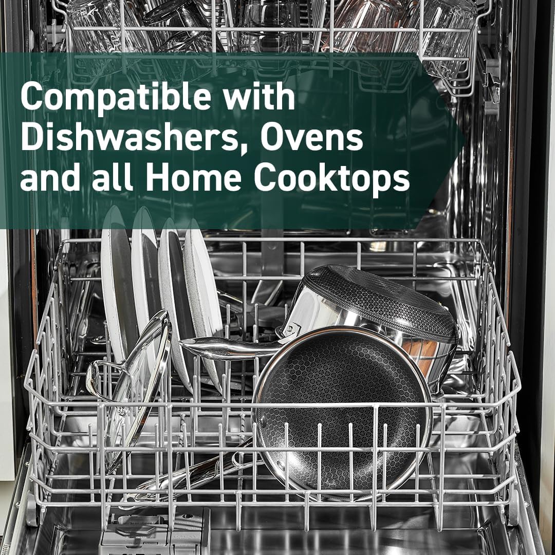 HexClad Hybrid Nonstick 7-Inch Frying Pan, Stay-Cool Handle, Dishwasher-Friendly, Oven-Safe Up to 900°F, Induction Ready, Compatible with All Cooktops