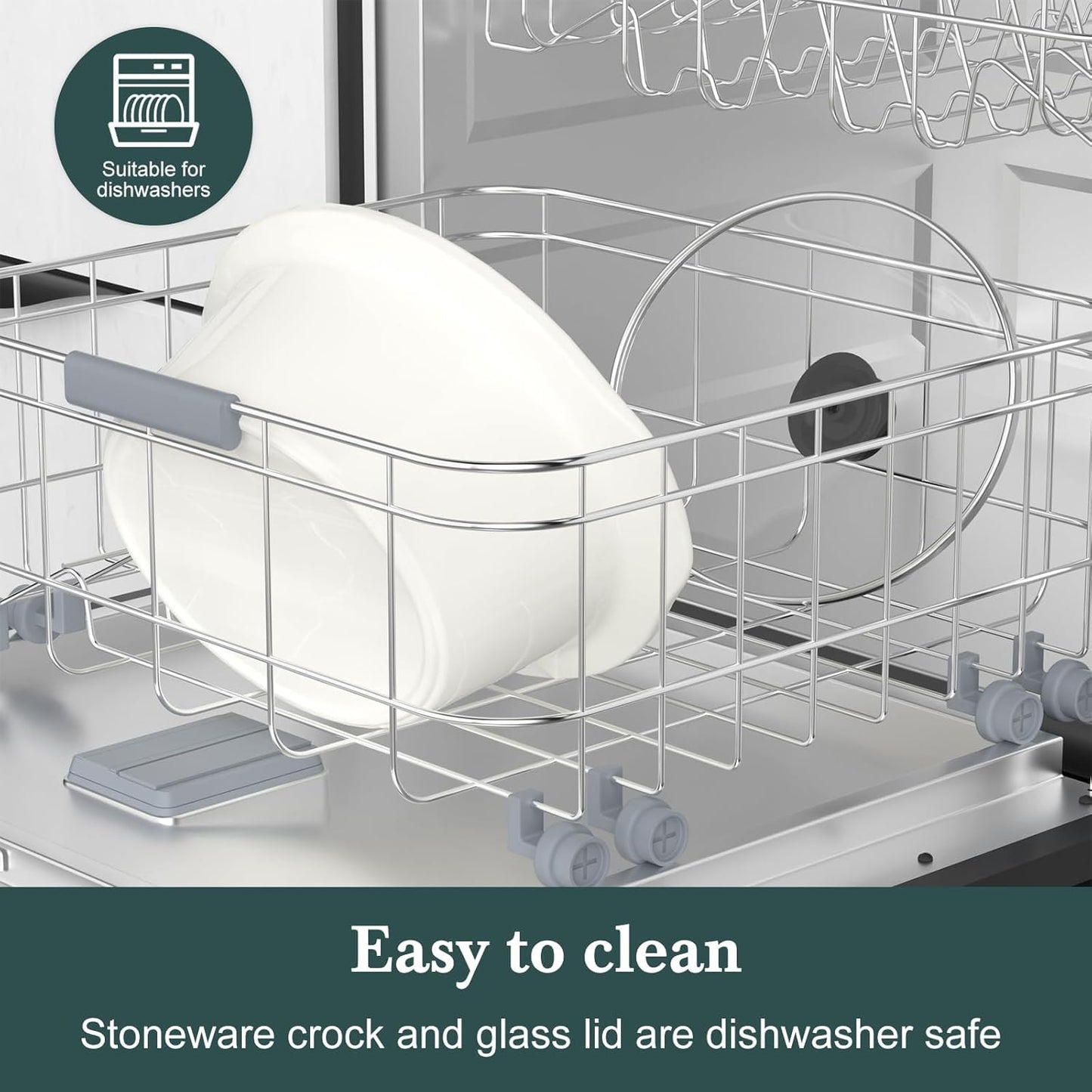 HOMECOOKIN 7-Quart Programmable Slow Cooker with Timer Keep Warm - Small Kitchen Appliance for Family Dinners - Serves 6+ People (Red Shell + White Ceramic Liner)